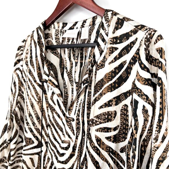 CHICOS Zebra Print Tunic - chicos sz 1 - NWOT - Picture 8 of 10